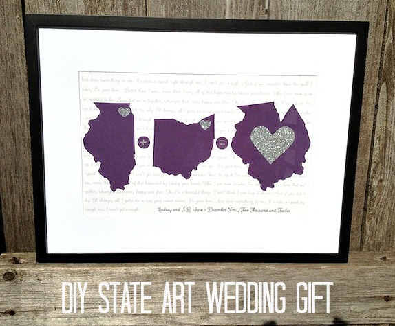 Inexpensive Wedding Gift DIY State Art Love! Rosy Events