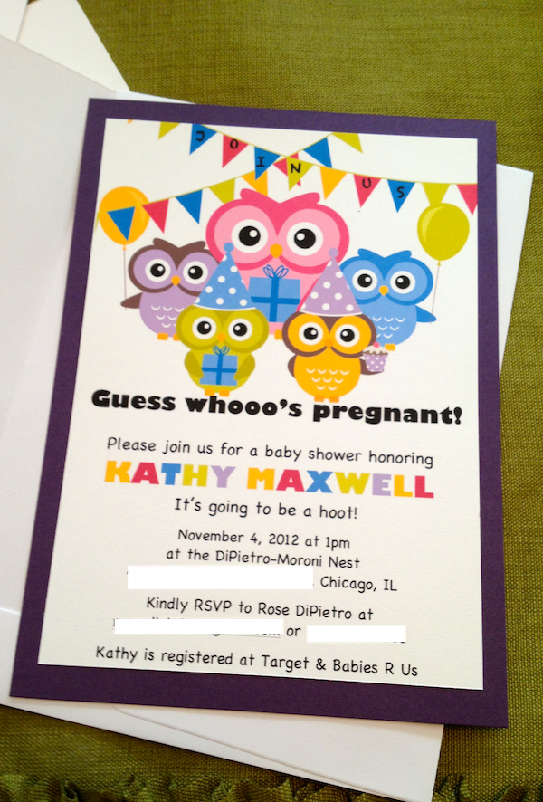 Owl Baby Shower Invitation