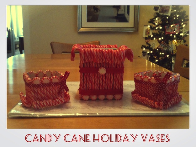 Candy Cane Centerpiece Vases